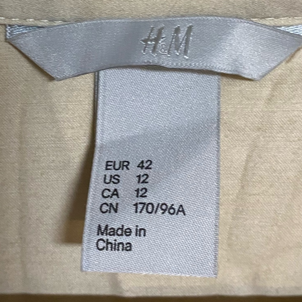 H&M Utility Shirt Dress, Beige, Women’s US 12 - Picture 6 of 12